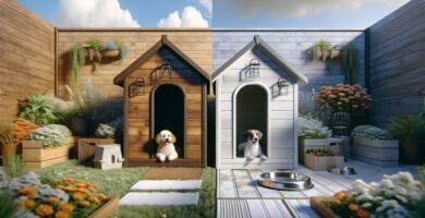 Casetas para perros: ¿madera o resina?